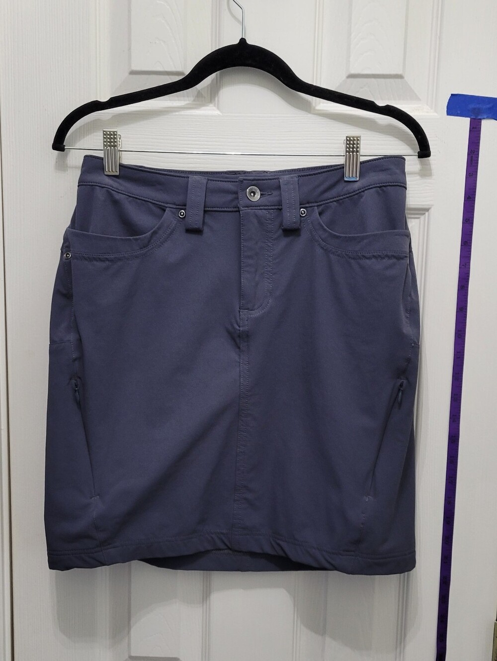 Duluth Trading Co Slate Blue Active Skirt with Zip Pockets